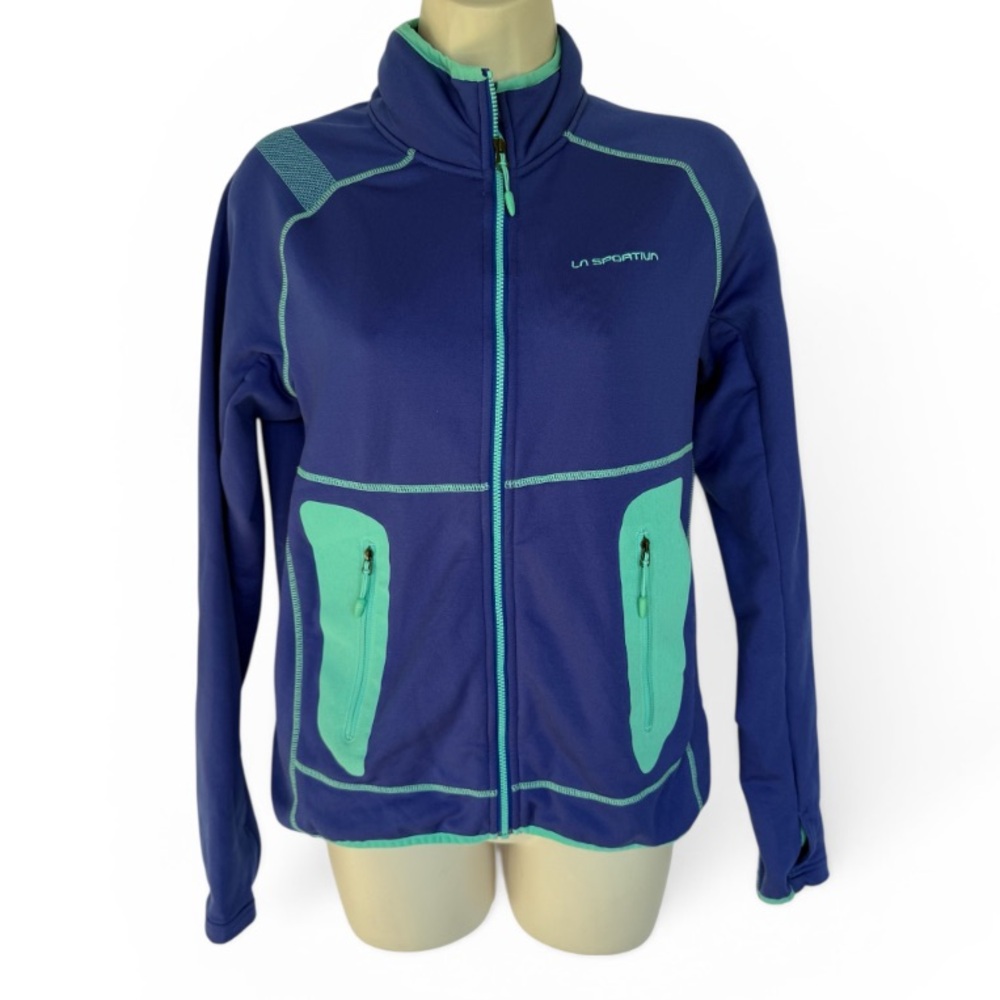 La Sportiva Women’s Jacket M Blue Green Full Zip Athletic Hiking Trail Outdoor